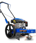 Workhorse Heavy Duty Walk Behind Gas String Trimmer With 170cc 4 Cycle OHV Engine 22 Inch Cutting Diameter 14 Inch Wheels