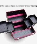 Open Durable Portable Aluminum Tool Box With Four Foldable Trays And Two Locking Clasps Heavy Duty Tool Chest Organizer