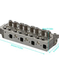 Top Tier Drop In Ready Engine Cylinder Head Assembly With Full Gasket Kit For S4L S4L2 Diesel Motors, dimensions labeled.