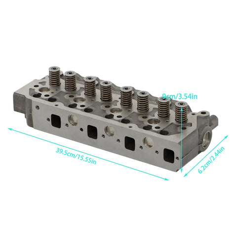Top Tier Drop In Ready Engine Cylinder Head Assembly With Full Gasket Kit For S4L S4L2 Diesel Motors, dimensions labeled.