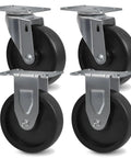 Heavy Duty Industrial Caster Wheels Built Hard As Nails With Polyolefin Rolling Action, 5 inch wheels for carts and shop rigs.