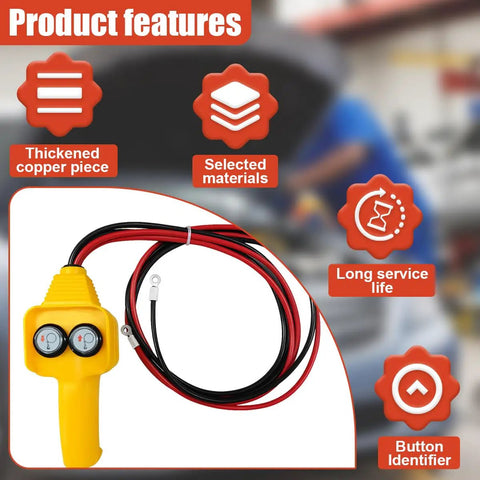 Beefy 12V Winch Controller Push Button Switch For Handheld Wired Remote Replacement Fits 1500Lbs To 4500Lbs Pulling Winches Easy Retract And Release Durable Yellow, yellow handheld wired remote with dual buttons and cables