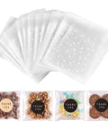 4x4 Cookie Bags With Thank You Stickers, Self Sealing Clear Cellophane Bags For Cookies And Treats, Party Favors in use