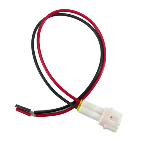 Close-up of red and black wires with white connector for 5 Piece Accessory Power Lead Kit For Yamaha Wolverine X2 850 X4 RMAX2 RMAX4 1000