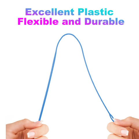2 Pack Plastic Flexible Drawstring Threader 58.2cm 23in Quick Easy Drawstring Replacement Tool For Hoodies Sweatpants Jackets Swim Trunks Shorts Blue Durable shown being held and bent