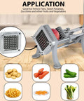 Top Tier Rock Solid 3/8 Inch French Fry Cutter Blade And Pushing Block Replacement Kit showing heavy duty cutter for vegetables.