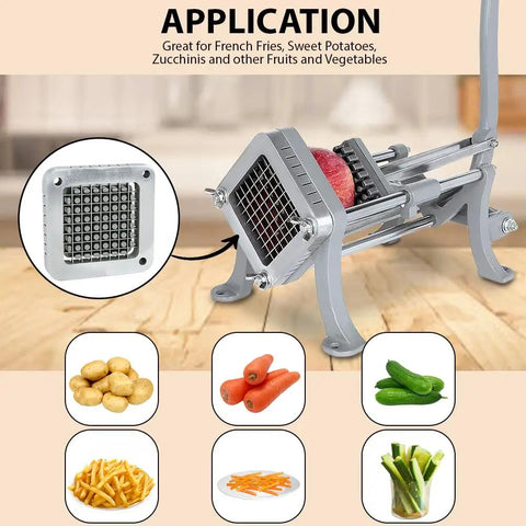 Top Tier Rock Solid 3/8 Inch French Fry Cutter Blade And Pushing Block Replacement Kit showing heavy duty cutter for vegetables.