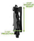 Side view of Oak Leaf Cast Iron Door Knocker Built Tough In Rustic 6 Inch Front Door Hardware With Rust-Resistant Powder Coat Finish