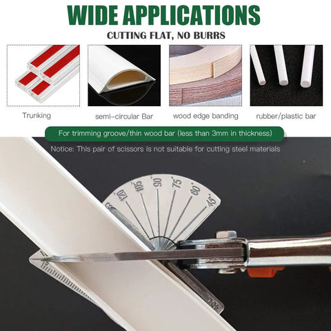 Multi Angle Miter Shear Cutter With Wrench And 5 Spare Blades for cutting thin wood bar with angle gauge.