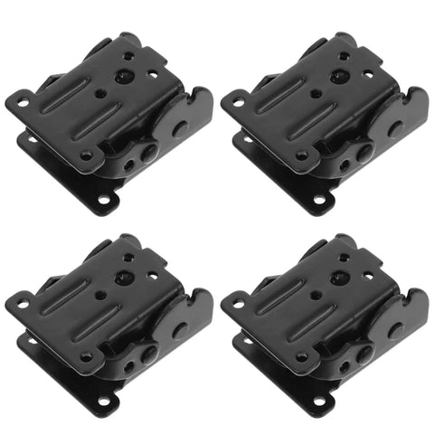 Heavy Duty Folding Cabinet Hinges Eight Piece Kit Smooth Swinging Action showing four black metal brackets for table leg support.