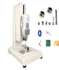 Manual Force Gauge Stand With Digital Force Gauge 300mm Stroke 1000N Capacity Tension And Compression Testing USB Data Output LCD Backlit Display Stores Up To 999 Peak Readings Great For Lab Or Workshop Use with accessories