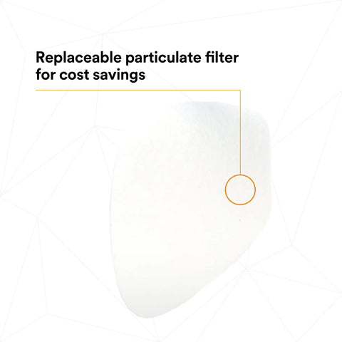 NIOSH P95 Respirator Filter Replacements, 5 Pairs, worksite ready, shown as replaceable particulate filter, white color