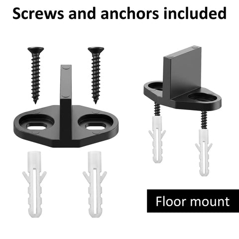 Beefed Up T Shaped Barn Door Guides Set For Bottom Track With Screws And Floor Anchors Four Pack Durable Steel Construction Rust Resistant Smooth Sliding Easy Install For Home Garage Workshop And Barn Door Projects, floor mount with screws and anchors