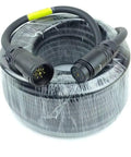 Heavy Hitter 7 Way Coiled Power Cable Extension Cord With Rugged Connectors, black, coiled, retractable for stage use.