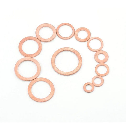Copper Metric Sealing Washers For Oil Drain Plug 400 Pieces Crush Washer Kit, assorted copper washers in multiple metric sizes