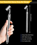 Heavy Duty Large Bore Tire Gauge For Big Rigs And Tractors With 360 Degree Swivel Pro Grade Air Gauge 10 To 150 PSI