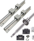 Beefy Two Pack 500mm Linear Rail SBR16 and SFU1605 Ball Screw Set with SBR16UU blocks, BK12 BF12 supports for CNC machines