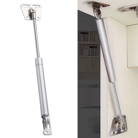 Heavy Duty 10 Inch Gas Struts 2 Pack Soft Close Cabinet Lift Supports, silver stainless gas springs for quiet lid operation.