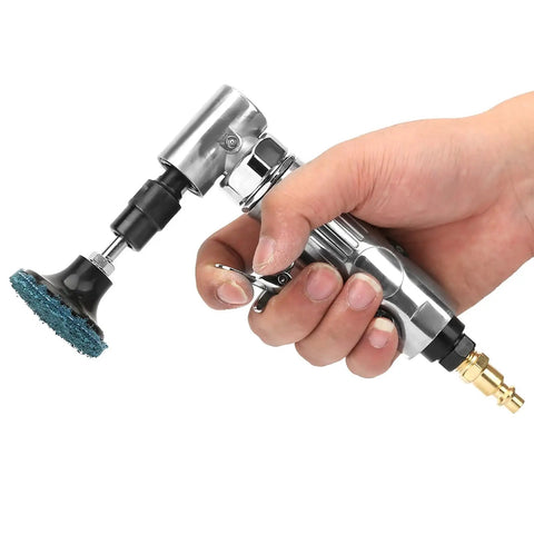 KickAss 90 Degree Right Angle Pneumatic Die Grinder With 2 Inch Grinding Disc, hand holding tool for metal shaping and deburring