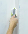 Emulsion Paint Pad Kit 9 Piece Set for Walls and Ceilings with corner detail applicator in use on wall edge