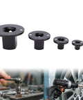 Ultra Low Profile Impact Socket Adapter Set For 1/4 To 3/8 3/8 To 1/2 And 1/2 To 3/4 Drive Sizes With Stubby Ratchet Reducer Conversion Kit, 4 black steel adapters