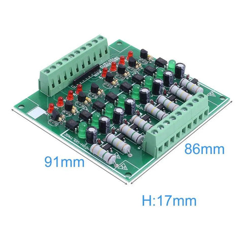 8 Channel Optocoupler Isolation Module For AC 110V And 220V NPN Low Level Output PLC Control Board with measurements
