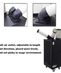 Dual hose connections on the 220V commercial air cooler, designed for flexible airflow and easy placement outdoors.
