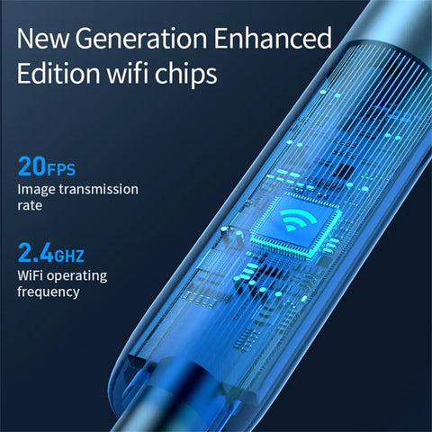 Tough Waterproof Mini Endoscope Camera With Crisp 2MP HD Video Six Bright LED Rings detailed image of enhanced WiFi chips.