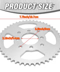 Go Kart Rear Sprocket Kit With 48 Tooth Sprocket, 8 Hole Hub, 1 Inch Bore, Quarter Inch Keyway dimensions illustration