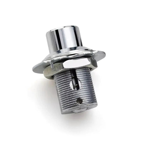 Beefy Zinc Alloy Cam Lock For Locker And Cabinet, Cylindrical Keyed Lock With 23mm Bore, angled view showing locking mechanism
