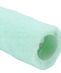 Close-up of a mint green 14 inch Wide Nap Paint Roller Cover Heavy Duty Polyester Sleeve for smooth paint application.