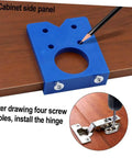 Effortless Concealed Hinge Hole Drilling Kit For Woodworking With 35mm Drill Bit Positioner And Precision Hole Puncher template use on wood