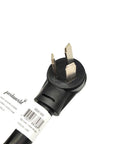 Beefy Copper Welder Adapter Cord NEMA 10-50P To NEMA 6-50R 250V 50A plug close-up with 3 prong male connector