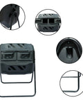 Dual Chamber Tumbler Composter With 42 Gallon Capacity for Yard, Garden and Kitchen Waste, outdoor rotating bin with axis turn