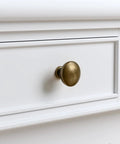 Top Tier Vintage Antique Brass Cabinet And Drawer Knobs 15 Pack Featuring Sweet Wineglass Contour on white drawer.