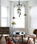 Kick Up Your Style With Adjustable Height Retractable Pulley System Vintage Black Metal Chandelier Ceiling Lamp Kitchen Bar Rack Built Tough Real Deal Quality in living room.