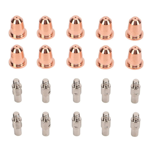 Fabater Plasma Cutter Consumables 20 Pcs Electrode Tip Nozzle And Cup Kit featuring brass and stainless steel parts for S45 torch system.