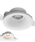 Opaeroo Recessed Plaster Downlight, Flush Mount Ceiling Spotlight 5W GU10 with adjustable bracket and matte white finish.