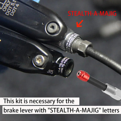 Pro Grade Bicycle Brake Olive Connecting Insert Kit For Avid SRAM Hydraulic Disc Brakes, CNC Aluminum, Stealth A Majig in use