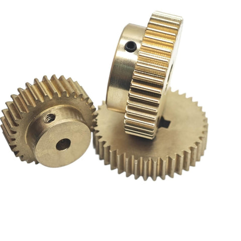 0.6 Module 36 Tooth Beefy Brass Spur Gear With Straight Teeth, 22.8mm Diameter, 5mm Inner Bore, Durable Brass Construction For Mechanisms, DIY Projects, RC And Hobby Machining, Smooth Transmission And Easy Fit