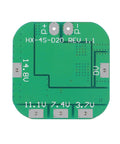 Pack Of Four Heavy Duty Bms For 18650 Lithium Ion Cells With Dead Simple Plug And Play Wiring And Built Tough Short Circuit Safety Protection And Smooth Automatic Balancing. 4S BMS board top view.