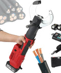 Heavy Duty Electric Hydraulic Cable Cutter with LED Display and Carrying Case for Copper Aluminum Armor Wires up to 85mm in hand.