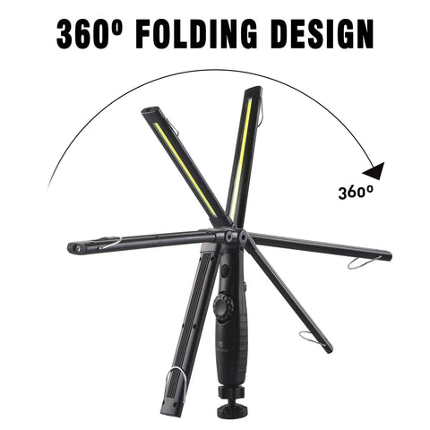 Portable LED Work Light With 700 Lumens COB, Foldable And Rechargeable 3200mAh Battery, Magnetic Cordless Inspection Light 360° folding design