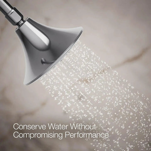 Forté Single Function Showerhead With Katalyst Air Induction, 1.75 GPM, Polished Chrome, High Flow 48 Nozzle Sprayface For Strong, Even Rinses, MasterClean Easy Clean Face, Reduces Overspray, Quick Install