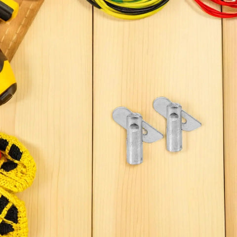 Heavy Duty Scaffold Guardrail Lock Pins 20 Pack Zinc Plated Steel Fixing Pegs on wood surface with tools.