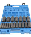 19 Piece One Half Inch Drive Impact Socket Set Deep Six Point CrV Steel Three Eighths To One And A Half Inch Sockets Workhorse For Pros And DIYers Built For High Torque