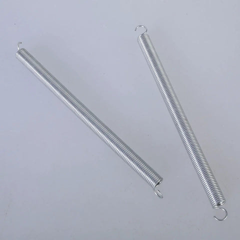 Twelve Pc Heavy Duty Mechanical Compression Springs With Hook Ends For DIY Mods And Home Repairs Made From Fatigue Resistant Spring Steel, silver tension springs