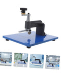 Adjustable Glass Circle Cutter Tool Kit For Glass And Mirror Manual Circle Cutting Tool With Sharp Cutter Head Pro Grade For Stained Glass Easy Grip Precise Circle Cutting Durable Replacement Blades, side view on blue base