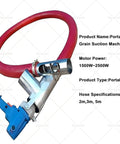 Portable Grain Suction Pump With Low Noise Hose Conveyor And Auger Screw System for small particles and materials