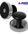 Heavy Duty Round Base Magnets With Knobs Pack Four For Home Office Classroom And Workshop, 16 lb pull, ceramic base